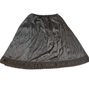 Vintage Lane Bryant Women's Black Half Slip Skirt Lace Trim Size 22